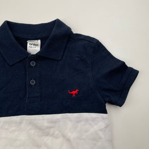 Boys Anko, cotton polo shirt top, dinosaur, EUC, size 2,  