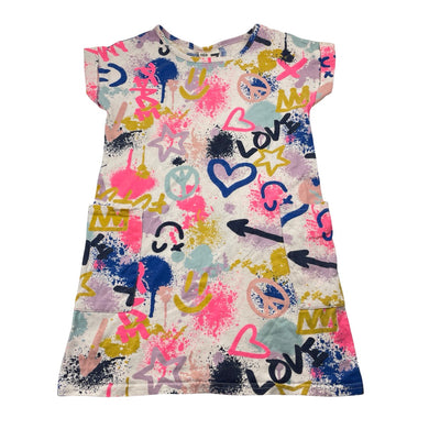 Girls Cotton On, cotton t-shirt dress (wash fade, small marks), FUC, size 7, L: 56cm