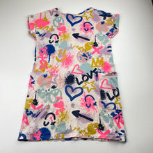 Load image into Gallery viewer, Girls Cotton On, cotton t-shirt dress (wash fade, small marks), FUC, size 7, L: 56cm