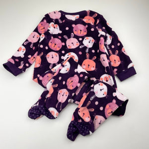 Girls anko, fleece zip coverall / romper, EUC, size 1,  