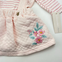Load image into Gallery viewer, Girls CATHERINE MALANDRINO, embroidered cotton dress, romper &amp; headband, NEW, size 000,  