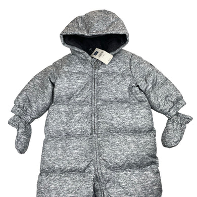 Unisex GAP, down/feather filled, fleece-lined pram suit & mittens, NEW, size 0,  