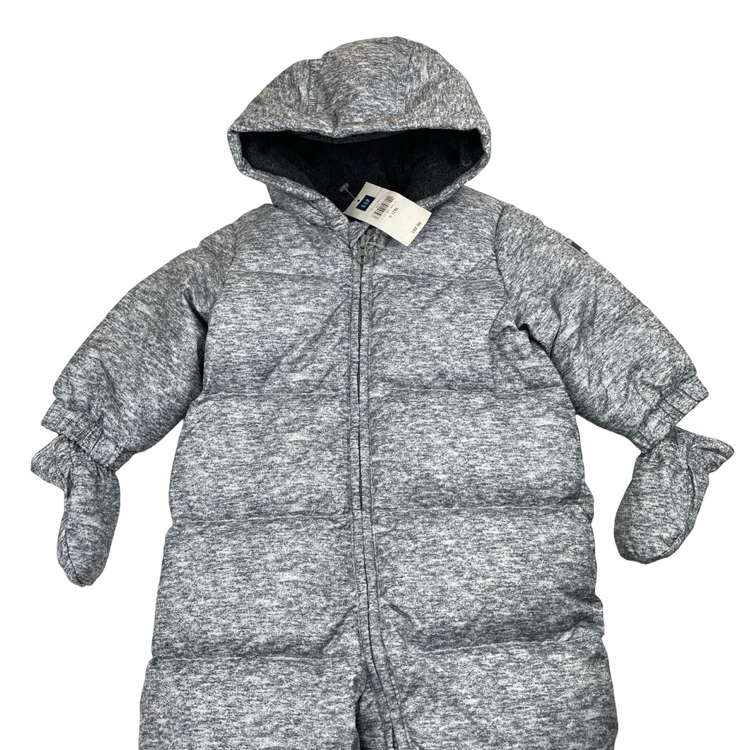 Unisex GAP, down/feather filled, fleece-lined pram suit & mittens, NEW, size 0,  