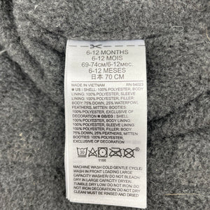 Unisex GAP, down/feather filled, fleece-lined pram suit & mittens, NEW, size 0,  