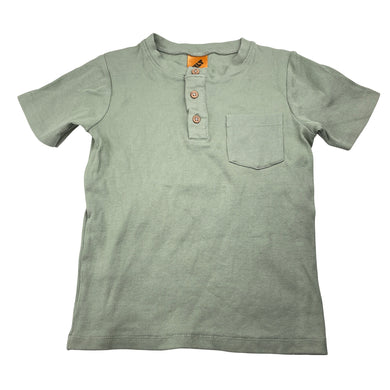 Boys Tilt, green ribbed Henley top, EUC, size 6,  