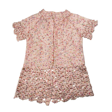Girls Handmade, knit cardigan (no buttons), armpit to armpit: 30cm, length: 45cm, EUC, size 5,  