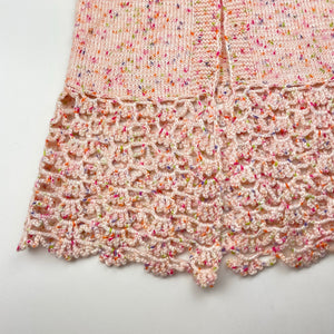 Girls Handmade, knit cardigan (no buttons), armpit to armpit: 30cm, length: 45cm, EUC, size 5,  