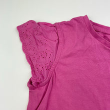 Load image into Gallery viewer, Girls Target, broderie trim cotton tee / top, EUC, size 5,  