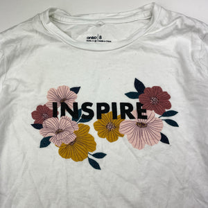 Girls anko, cotton / viscose long sleeve tee / top, GUC, size 8,  