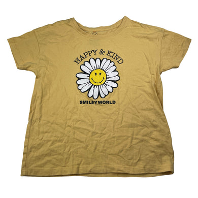 Girls SMILEY World, yellow cotton tee / top, EUC, size 8,  