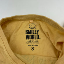 Load image into Gallery viewer, Girls SMILEY World, yellow cotton tee / top, EUC, size 8,  