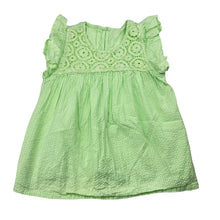 Load image into Gallery viewer, Girls green, lace trim cotton top, armpit to armpit: 30cm, EUC, size 4-5,  