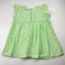 Load image into Gallery viewer, Girls green, lace trim cotton top, armpit to armpit: 30cm, EUC, size 4-5,  