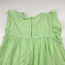 Load image into Gallery viewer, Girls green, lace trim cotton top, armpit to armpit: 30cm, EUC, size 4-5,  