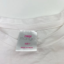 Load image into Gallery viewer, Girls Mango, broderie trim cotton tee / top, EUC, size 7,  