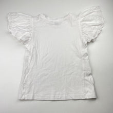 Load image into Gallery viewer, Girls Mango, broderie trim cotton tee / top, EUC, size 7,  