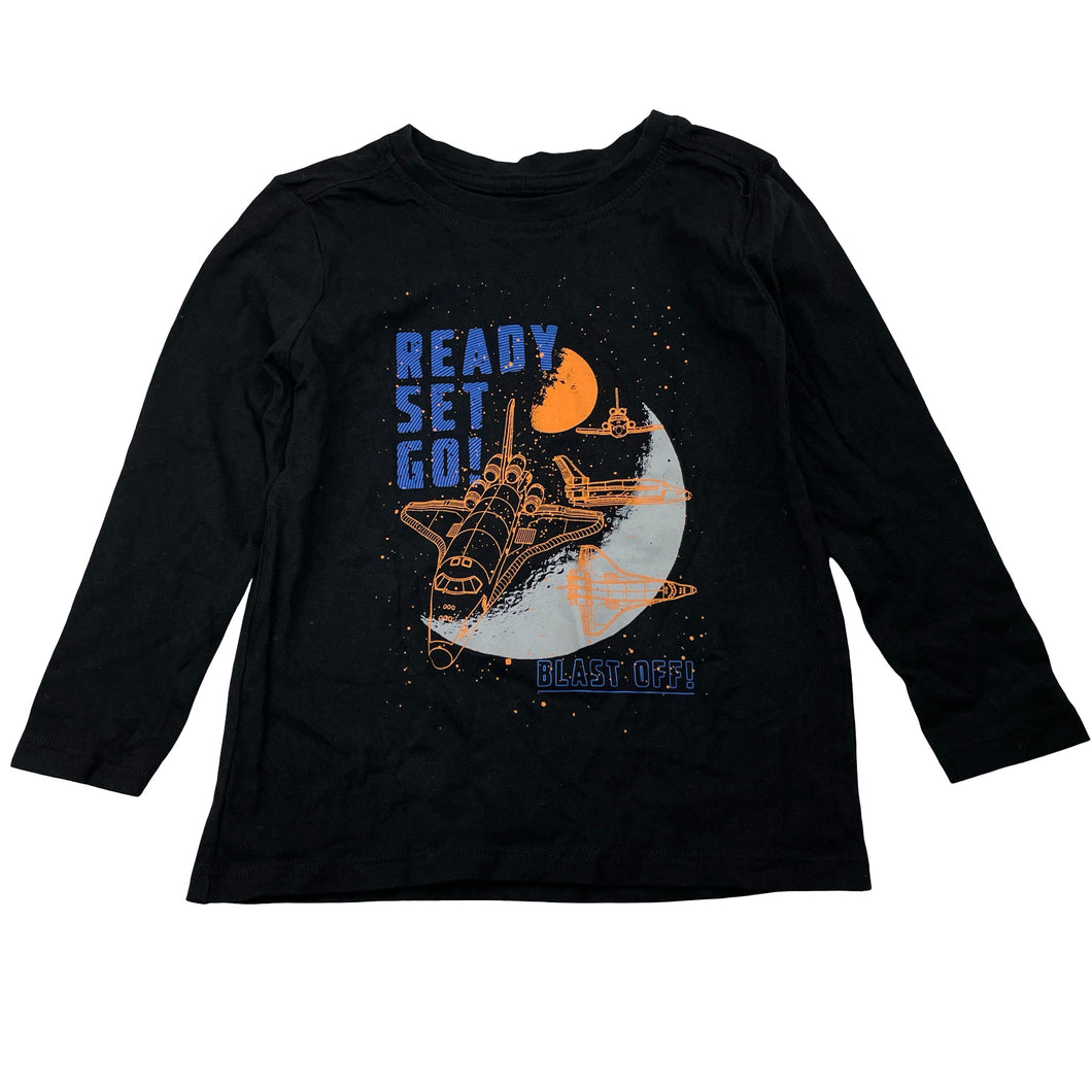 Boys Anko, black cotton long sleeve tee / top, EUC, size 3,  
