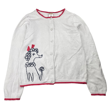 Girls GYMBOREE, embroidered knit cotton cardigan, dog, FUC, size 7-8,  