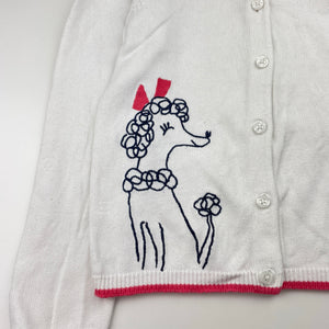 Girls GYMBOREE, embroidered knit cotton cardigan, dog, FUC, size 7-8,  