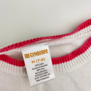Girls GYMBOREE, embroidered knit cotton cardigan, dog, FUC, size 7-8,  