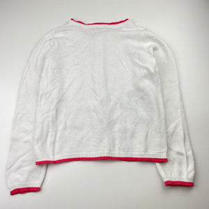 Girls GYMBOREE, embroidered knit cotton cardigan, dog, FUC, size 7-8,  