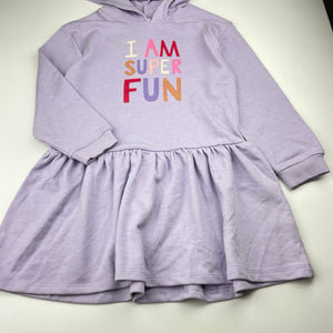 Girls KID, purple hooded sweater dress, EUC, size 5, L: 57cm