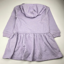 Load image into Gallery viewer, Girls KID, purple hooded sweater dress, EUC, size 5, L: 57cm