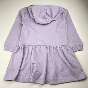 Girls KID, purple hooded sweater dress, EUC, size 5, L: 57cm