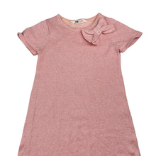 Load image into Gallery viewer, Girls H&amp;M, pink &amp; silver metallic knit dress, GUC, size 7-8, L: 59cm