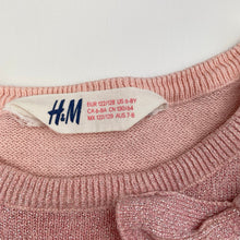 Load image into Gallery viewer, Girls H&amp;M, pink &amp; silver metallic knit dress, GUC, size 7-8, L: 59cm