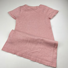 Load image into Gallery viewer, Girls H&amp;M, pink &amp; silver metallic knit dress, GUC, size 7-8, L: 59cm