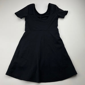 Girls Cotton On, black stretchy dress, built-in shorts, EUC, size 5, L: 55cm