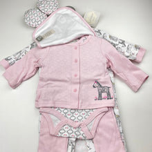 Load image into Gallery viewer, Girls Kyle &amp; Deena, cotton bodysuit, coverall, cardigan, pants, bib &amp; booties, NEW, size 000,  