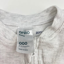 Load image into Gallery viewer, Unisex Anko, waffle zip coverall / romper, GUC, size 000,  