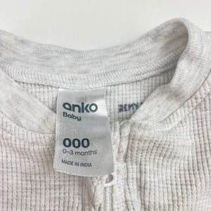 Unisex Anko, waffle zip coverall / romper, GUC, size 000,  