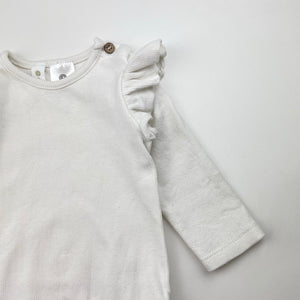Girls Dymples, ribbed ruffle bodysuit / romper, GUC, size 00,  