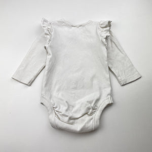 Girls Dymples, ribbed ruffle bodysuit / romper, GUC, size 00,  