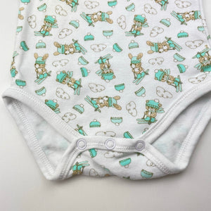 Unisex Baby Biz, cotton bodysuit / romper, ski bunny, FUC, size 0000,  