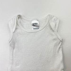 Unisex Anko, white cotton singletsuit romper, EUC, size 00000,  