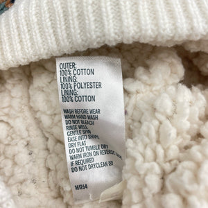 Unisex Anko, thick fleece-lined knit cotton hooded cardigan, EUC, size 000,  