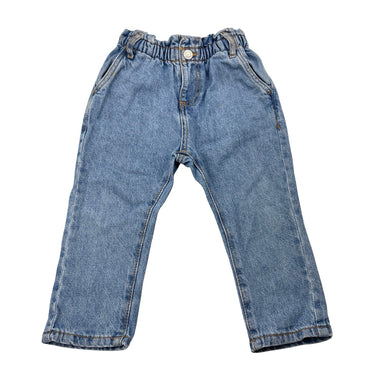 Unisex Zara, blue denim pants, elasticated, EUC, size 0,  