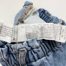 Load image into Gallery viewer, Unisex Zara, blue denim pants, elasticated, EUC, size 0,  