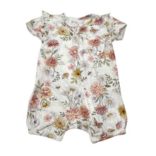 Load image into Gallery viewer, Girls Bebe by Minihaha, floral zip romper, bees, GUC, size 000,  
