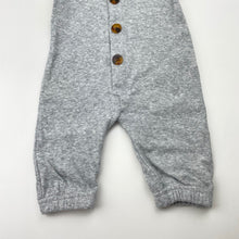 Load image into Gallery viewer, Unisex Baby Berry, grey ribbed stretchy romper, EUC, size 0000,  