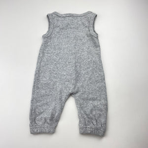 Unisex Baby Berry, grey ribbed stretchy romper, EUC, size 0000,  