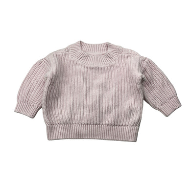 Girls Dymples, pink knitted cotton sweater / jumper, GUC, size 00,  