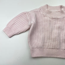 Load image into Gallery viewer, Girls Dymples, pink knitted cotton sweater / jumper, GUC, size 00,  
