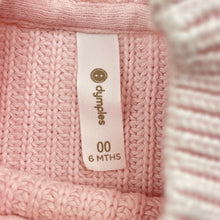 Load image into Gallery viewer, Girls Dymples, pink knitted cotton sweater / jumper, GUC, size 00,  