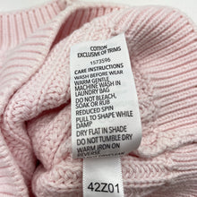 Load image into Gallery viewer, Girls Dymples, pink knitted cotton sweater / jumper, GUC, size 00,  
