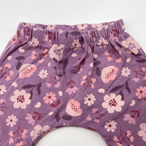Girls Anko, floral cotton pants / bottoms, elasticated, GUC, size 000,  